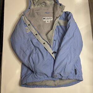 Columbia Core Interchange Womens Insulated Ski Coat Jacket Size Medium Blue Hood